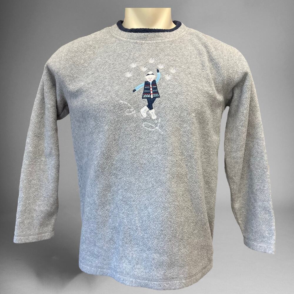 Vintage Ashley Cooper Sweater Fleece Ice Skater Snowflake Women Small Grannycore